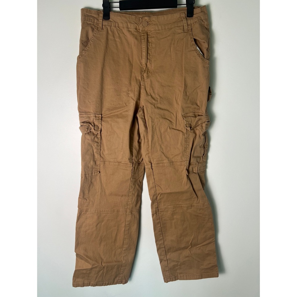 Gilipur Cargo Pants XL Khaki Brown Utility Multi-Pocket Cotton Grunge Y2K Indie